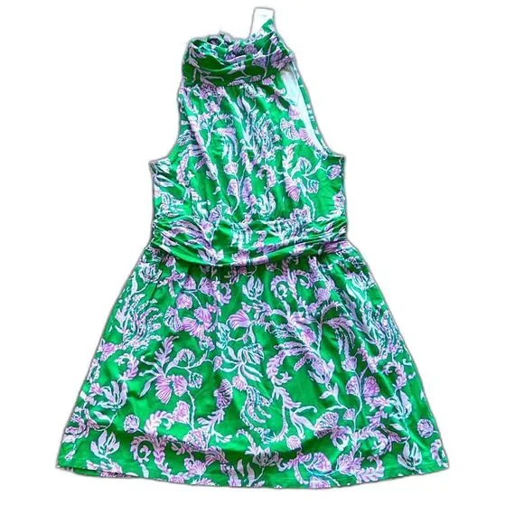 LILLY PULITZER Wyota Skirted Romper Brazilian Green Salty Sandbar. Large NWT - Picture 9 of 15